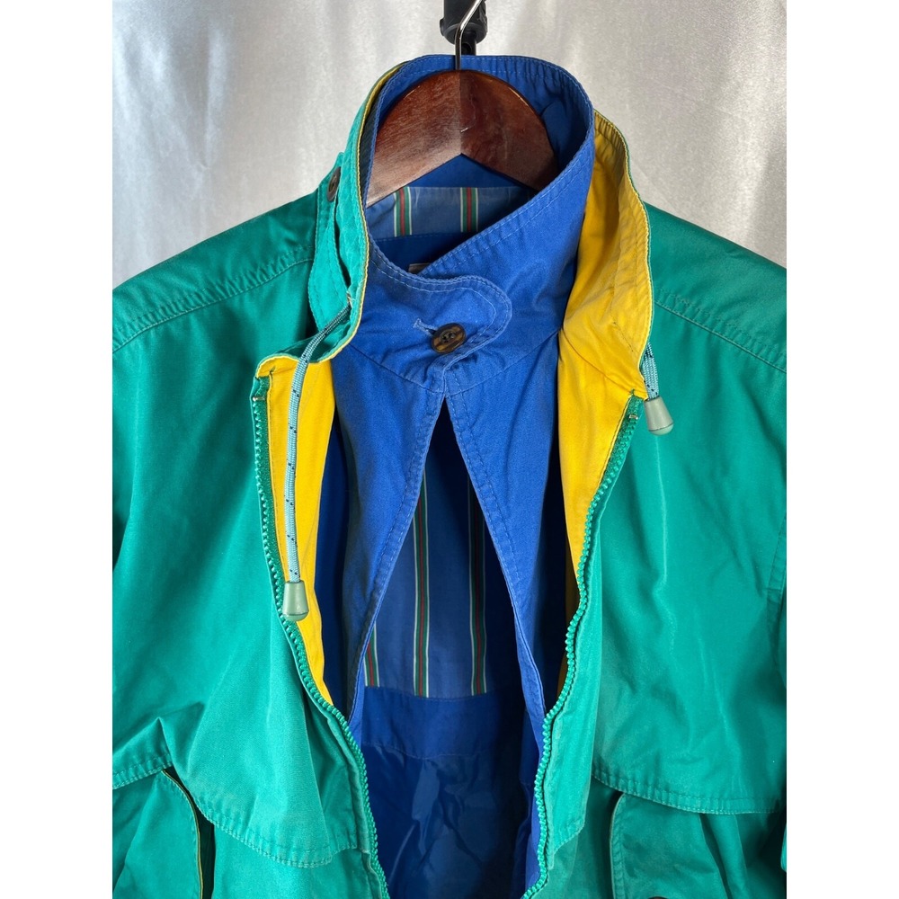 90s VTG Cottage Core Grandma Teal London Fog, Spring Bomber Jacket oversized PXS
